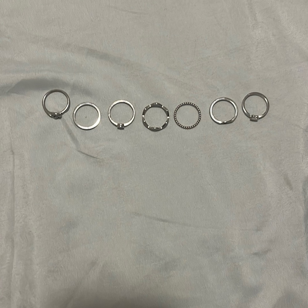 ✨2 for $10✨ 7 pack of stainless steel silver rings